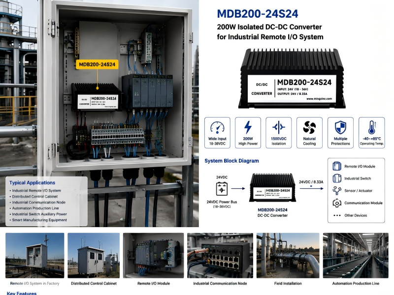 200W Isolated DC DC Converter for Industrial Remote IO System .png