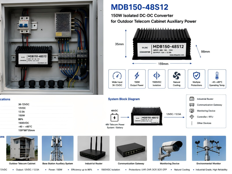 150W Isolated 48V to 12V DC-DC Converter for Outdoor Telecom Cabinet.png
